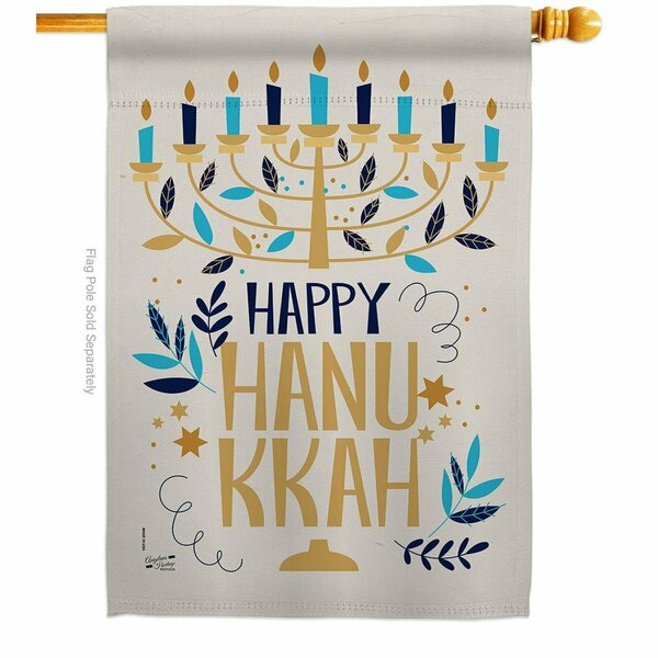 Patio Trasero 28 x 40 in. Happy Hanukkah House Flag with Winter Double-Sided Vertical Flags  Banner Garden PA3875765